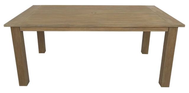 Sunset West Coastal Warm Gray Wooden Outdoor Dining Table-1
