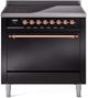Ilve® Nostalgie II Series 36" Glossy Black Pro Style Induction Range-0