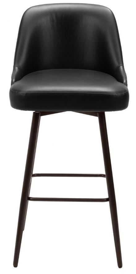 Zuo® Modern Keppel Black/Bronze Swivel Barstool-1