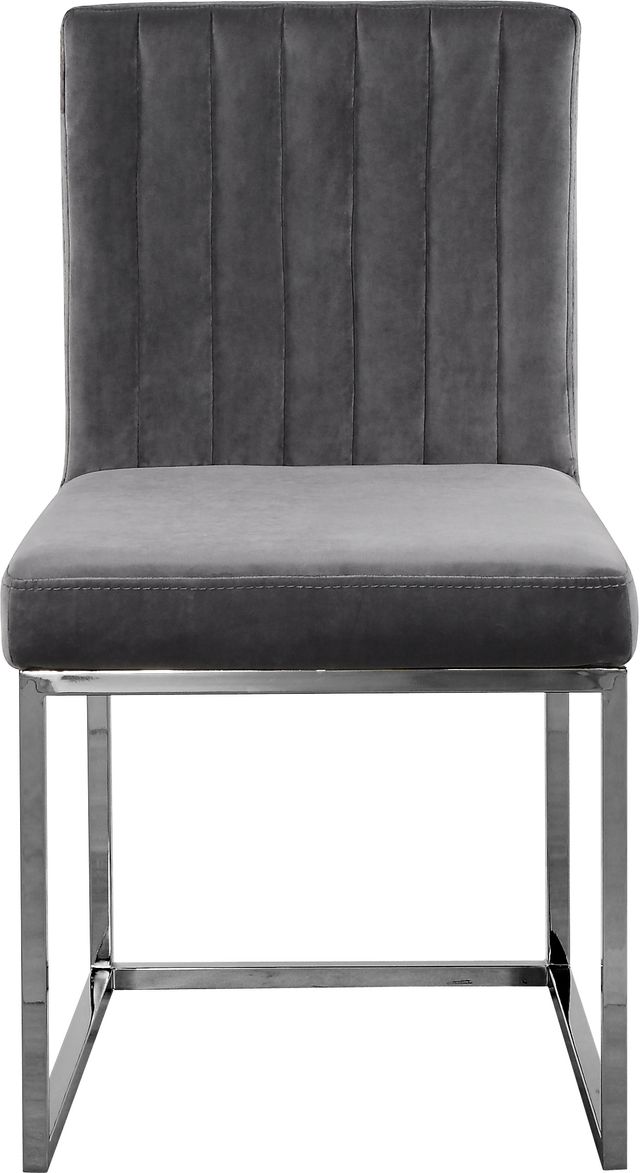Meridian Furniture Giselle Gray/Chrome Velvet Dining Chair-1
