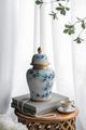 A & B Home Blue/White Ginger Jar-5