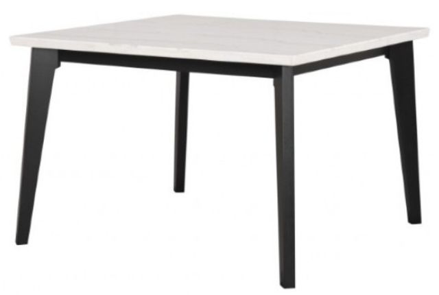 Furniture of America® Sabro 5-Piece White Square Dining Table Set with Black Base-1