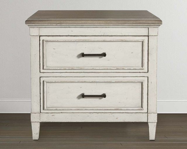 Bassett® Furniture Bella Aged Whitestone Wood Top Nightstand-2
