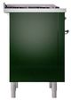 Ilve® Nostalgie II Noblesse 36'' Emerald Green Pro Style Dual Fuel Range with Chrome Trim-2