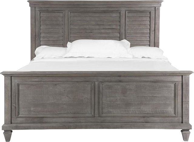 Magnussen Home® Lancaster Dovetail Gray Complete King Shutter Panel Bed-1