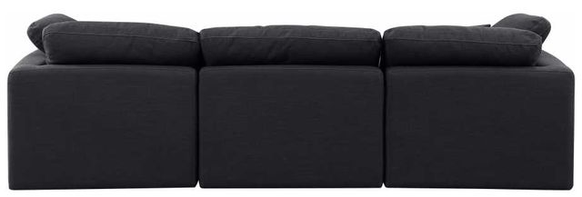 Meridian Furniture Indulge 3-Piece Black Linen Sofa-3