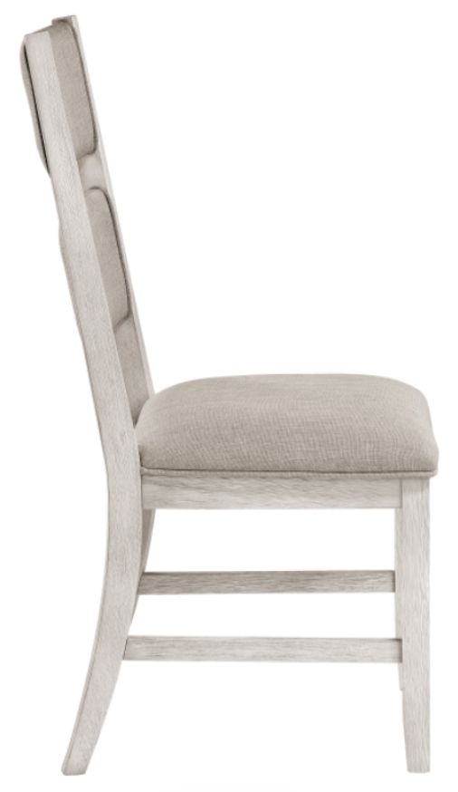 Homelegance® Savile Brushed Antique White/Light Gray Side Chair-3