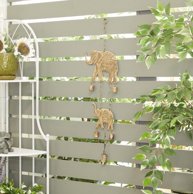 Deco Marche Elephant Brass 28" Windchime-2