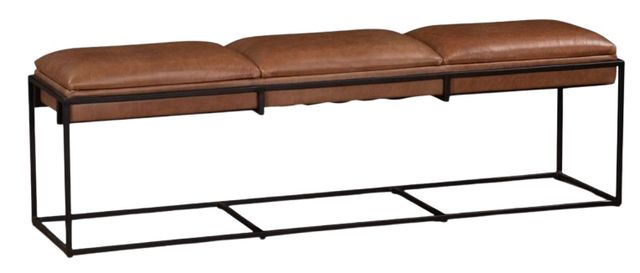 Home Trends & Design New York Black/Cognac Bench -0