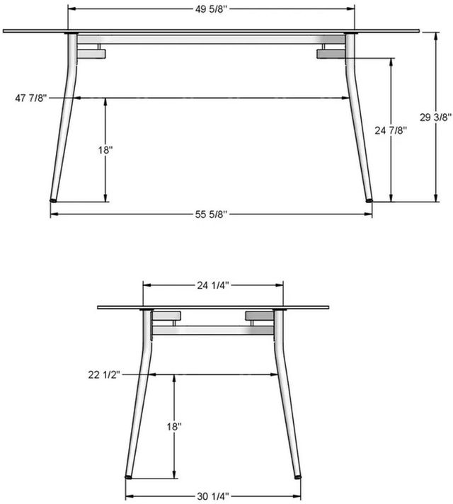 Amisco Customizable Alys 31" Rectangular Table with Thermo Fused Laminate Top-2
