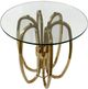 Harp & Finial® Joss Glass Top End Table with Brass Base-0
