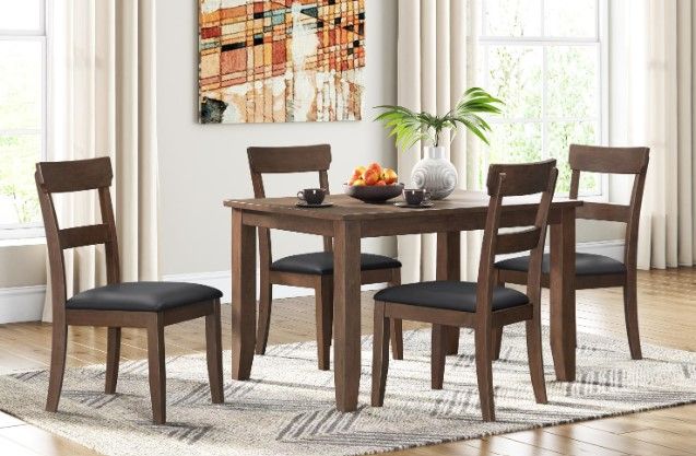 Inspired Home 109 5-Piece Harborside Black/Brown Rectangular Dining Set-3