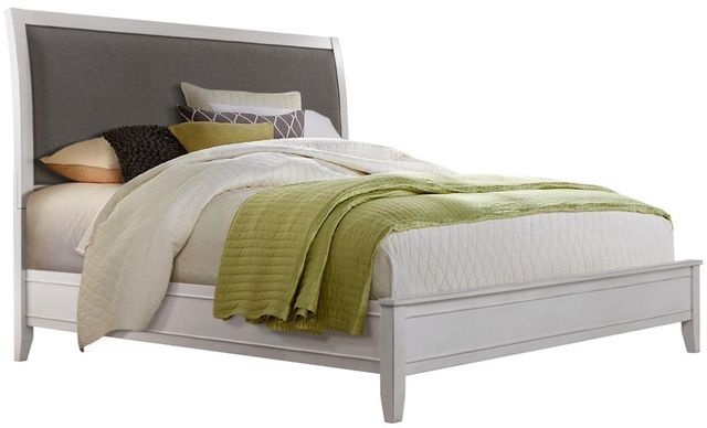 Martin Svensson Del Mar Gray/White Queen Sleigh Bed-0