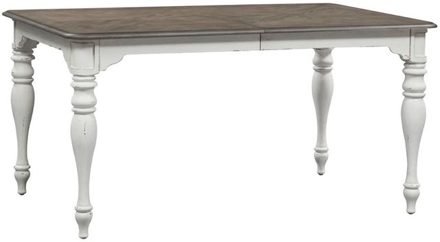 Liberty Furniture Magnolia Manor Weathered Bark Dining Table with Antique White Base-0
