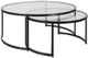Uttermost® Rhea 2-Piece Glass Top Nesting Coffee Table Set with Satin Black Base-0