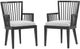HH2 Home Portsmouth 2-Piece Black/Natural Dining Arm Chair Set-4