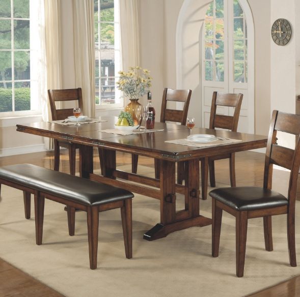 Winners Only® Brown Trestle Dining Table-1