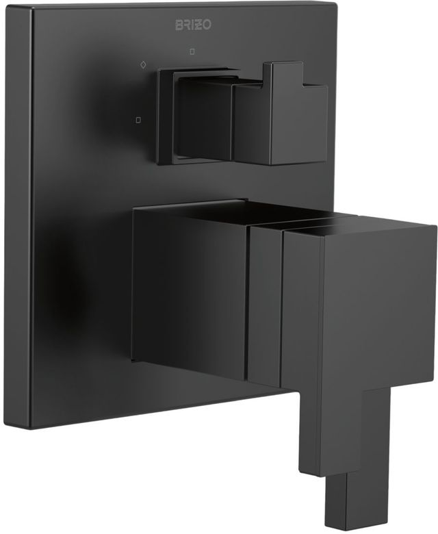 Brizo Siderna® Matte Black TempAssure® Thermostatic Valve with Integrated 6-Function Diverter Trim-0