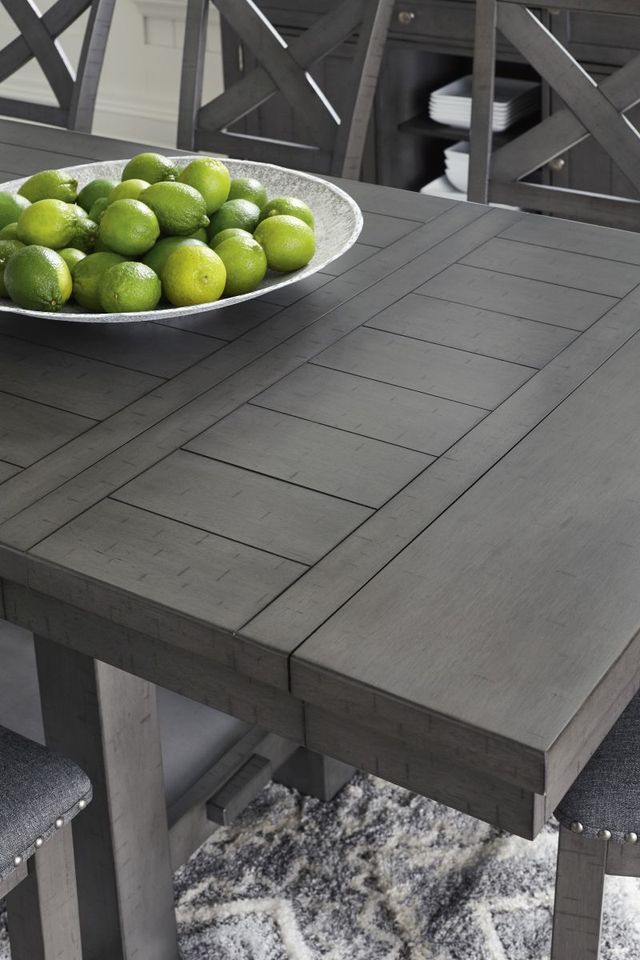 Signature Design by Ashley® Myshanna Antiqued Gray Dining Extension Table-1