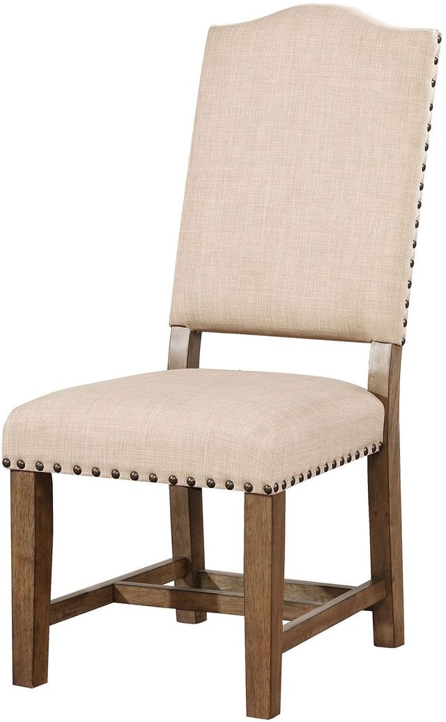 Furniture of America® Julia 7-Piece Beige/Light Oak Dining Set-2