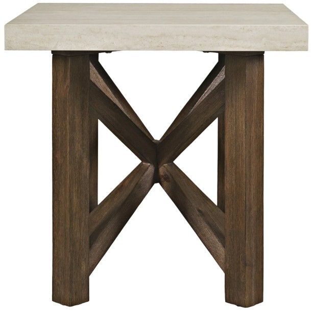 Jofran Inc. Sierrafina Beige Square End Table with Cortado Base-1