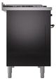 Ilve® Nostalgie II Noblesse 48'' Glossy Black Pro Style Dual Fuel Range with Burnished Trim-2