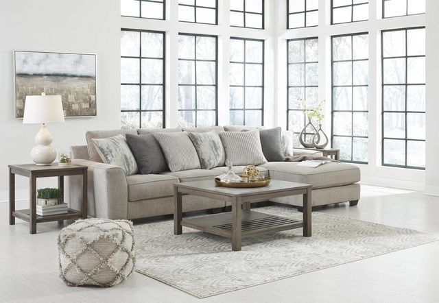 Benchcraft® Ardsley 3-Piece Pewter Right-Arm Facing Chaise Sectional-1