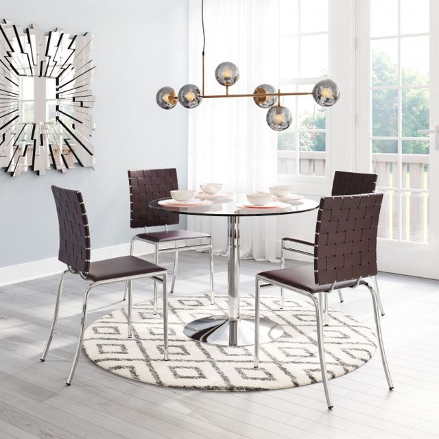 Zuo® Modern Criss Cross Espresso Dining Chair-2
