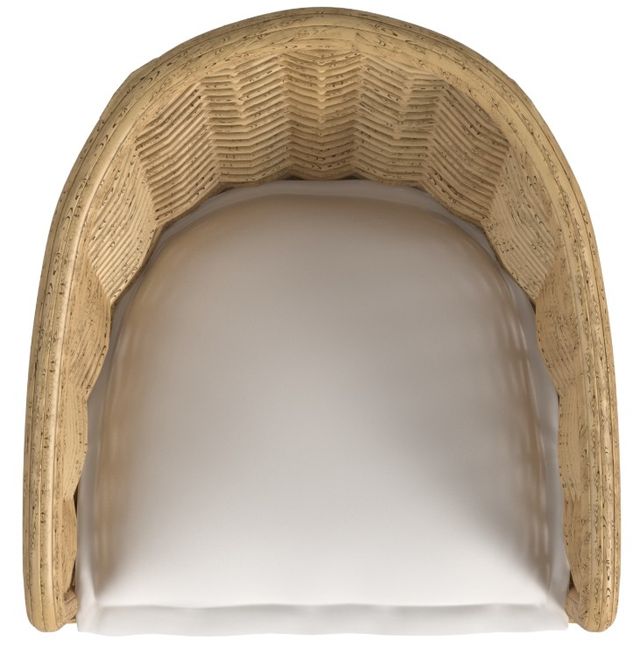 Sunset West Playa Natural Resin Wicker Outdoor Dining Arm Chair with Soothe Pearl Cushion-4