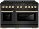 ZLINE Autograph Edition 48" Black Stainless Steel Pro Style Gas Range with 8 Burner Cooktop-0