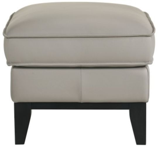New Classic® Home Furnishings Aaron Leather Mist Gray Ottoman-3