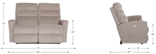 La-Z-Boy® Liam Pebble Power Wall Reclining Loveseat with Headrest-4