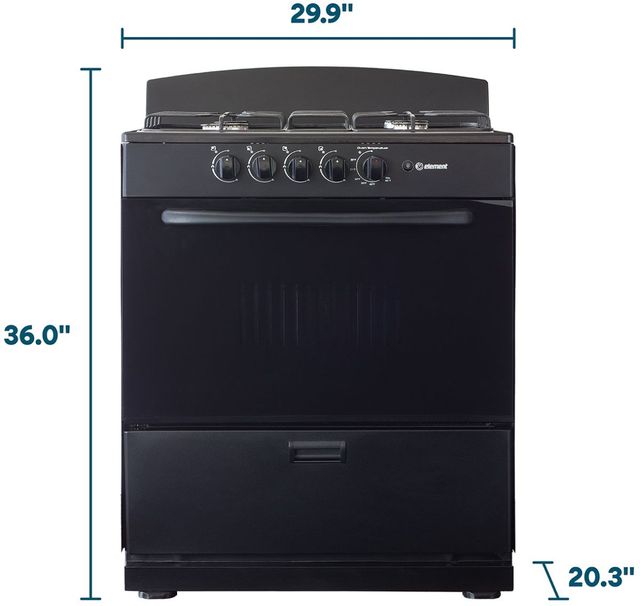 Element® 30" Black Freestanding Gas Range -1