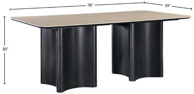 Meridian Furniture Corvina Travertine Rectangular Dining Table with Black Base-4