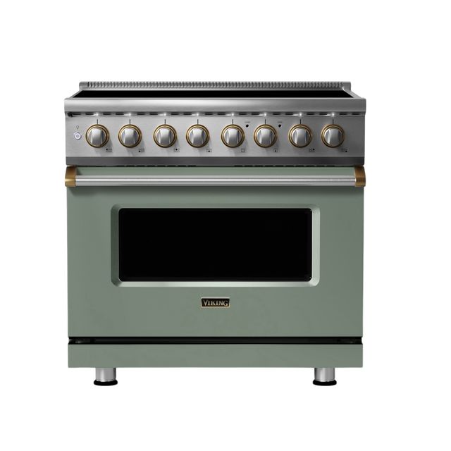 Viking® 5 Series 36" Eucalyptus Pro Style Induction Range-0