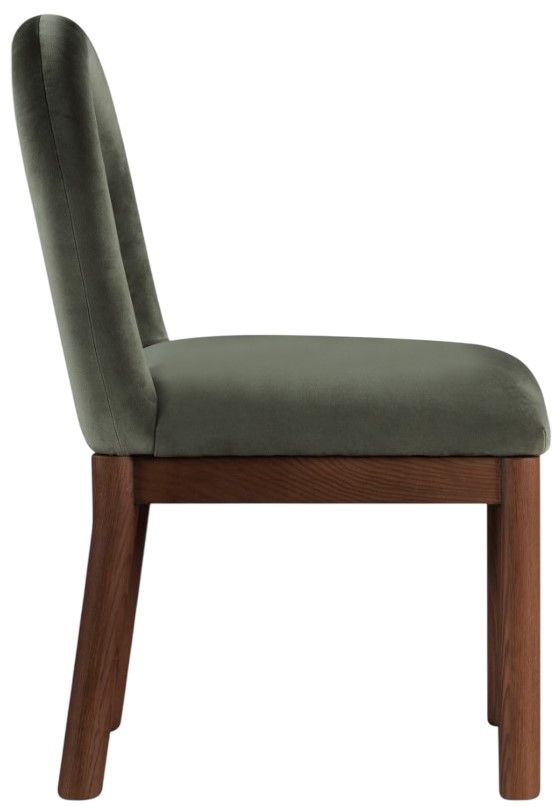 Meridian Furniture Conrad Green/Walnut Upholstered Dining Chair-4