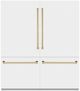 ZLINE Autograph Edition 72" 39.6 Cu. Ft. White Matte Built-In French Door Refrigerator with Water Dispensers, Ice Makers, and Polished Gold Accents-0