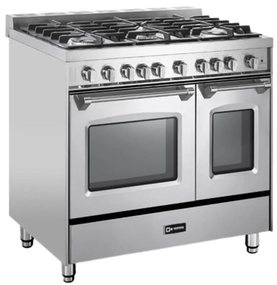 Verona® Prestige Series 36" Stainless Steel Pro Style Dual Fuel Gas Range-1