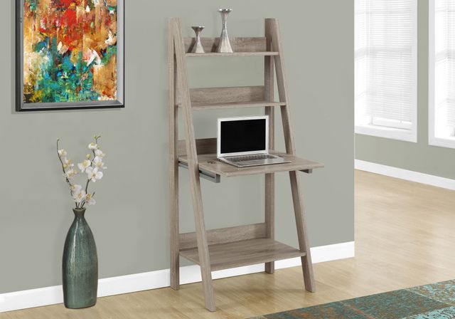 Monarch Specialties Inc. Dark Taupe 61" Ladder Style Computer Desk-0