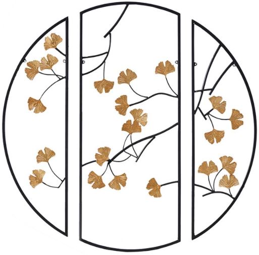 Madison Park 3個組メタルアート 銀杏の葉 Golden Gingko Leaves Madison Park Golden Gingko Leaves 3-piece Metal Wall Decor