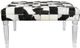 A & B Home Black/Chrome/White Upholstered Bench-1