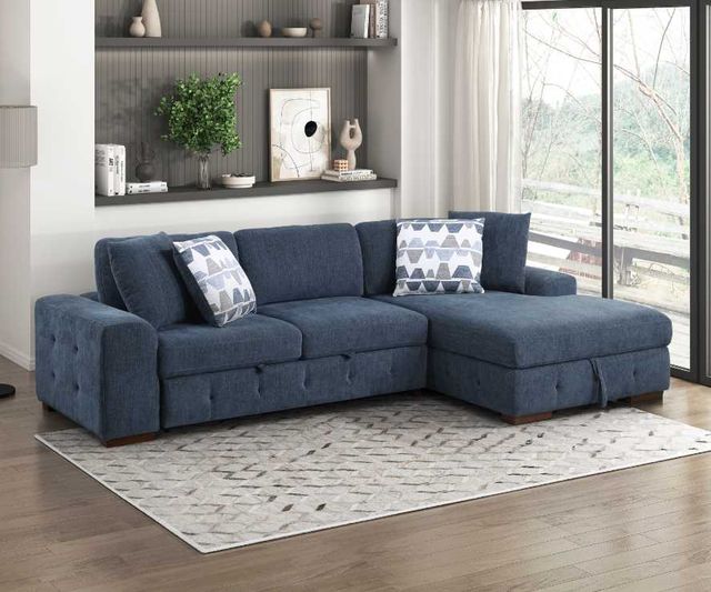 Homelegance® Raife 2-Piece Blue Sectional with Right Chaise-1