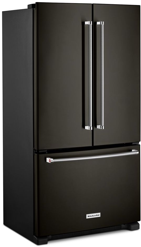 KitchenAid® 36 in. 20.0 Cu. Ft. Black Stainless Steel with PrintShield™ Finish Counter Depth French Door Refrigerator-3