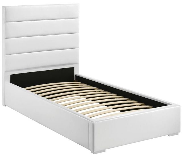 Coaster® Felicity White Twin Upholstered Platform Bed -1