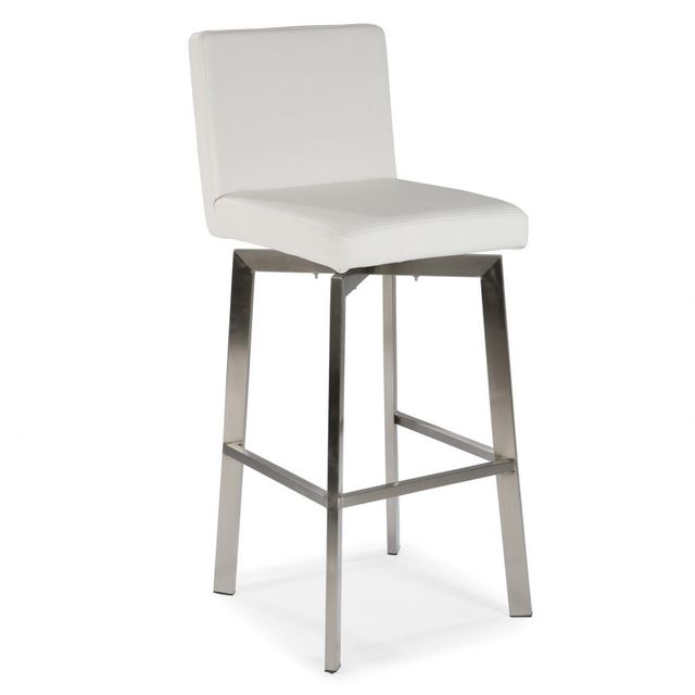 Moe's Home Collection Giro Stainless Steel/White Swivel Counter Stool-0