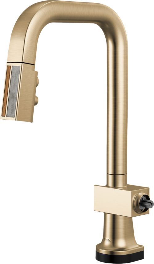 Brizo Frank Lloyd Wright® Brilliance® Luxe Gold® SmartTouch® Prep Faucet with Wood and Concrete Wand-0