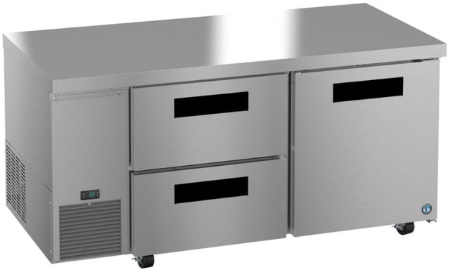 Hoshizaki Steelheart® 67" 19.97 Cu. Ft. Stainless Steel Two Section Undercounter Side Mount Refrigerator with Drawer/Door Combo-2
