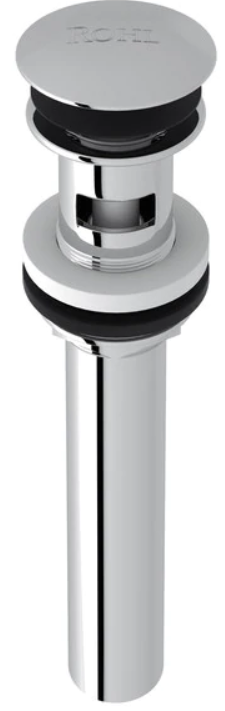 Rohl® Allia Polished Chrome Slotted Touch Seal Dome Drain With 6" Tailpiece-0