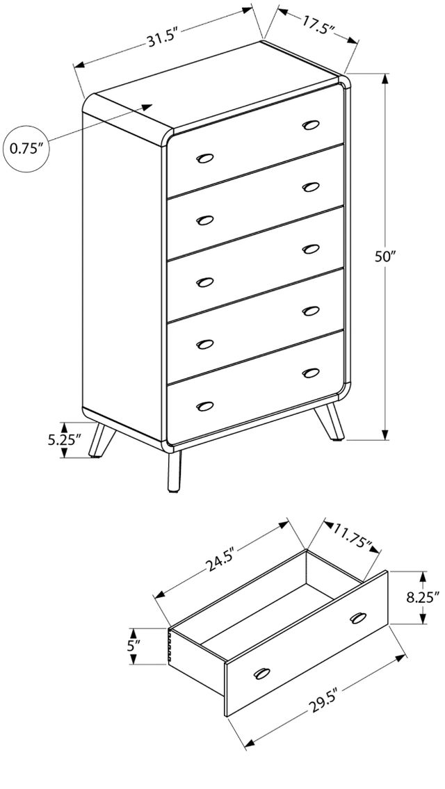 Monarch Specialties Inc. White Oak Chest-2