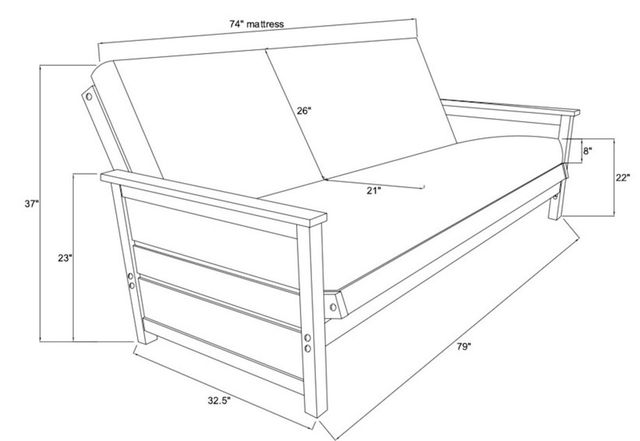 Kodiak Furniture Lexington Canton Cream/Weathered Brown Full Futon and Storage Drawer with Mattress-2